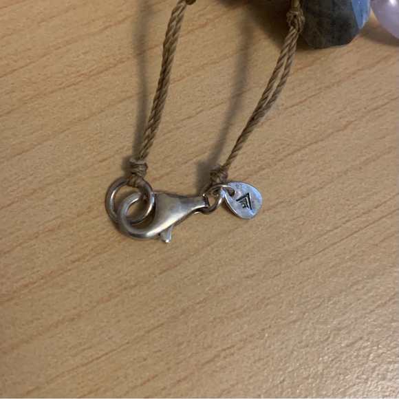 Silpada Necklace - Sterling Silver, Amethyst, Feldspar, Quartz, with Silk Cord - Picture 3 of 3